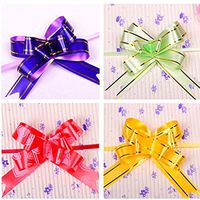 Ewanda store Christmas Gift Pull Bows,100 pcs Plastic Mixed Color Gift Wrapping Christmas Wedding Decoration Pull Bows