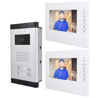 7 Inch TFT Video Door Phone Intercom System, HD Video Doorbell Door Phone Kit 1 Camera 2 Monitors IR Night Vision/IP Waterproof/ 90° Viewing Angle/25 Ringtones for Villa Home Office Apartment