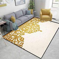 Bigdatastore Antique Novelty Bath Rugs, Victorian Style Medieval Motifs with Classic Baroque Oriental Shapes Print, Durable Carpet Area Rug - Living Dinning Room Bedroom Rugs and Carpets(2'x 6')