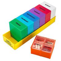 7 Day Pill Organizer - Daily Pill Planner Detachable Case with Four Compartments Pills & Vitamins Holder for Each Day of The Week, Travel Medication Reminder, Morning, Afternoon, Evening, Bed