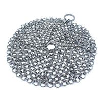 Falytemow Upgrade 316 Premium Stainless Steel Cast Iron Cleaner Chainmail Scrubber Pan Scraper 7 x 7 Inch Design Iron Scraper for Cast Iron Pan Pre-Seasoned Pan Dutch Ovens Waffle Iron Pans