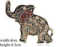 Fashion Rhinestone Crystal Alloy Flower Spider Bouquet Brooch Pin Multicolor Daily Popular Novelty Creation Jewelry Party Cheap Womans | Style - Yellow elephant