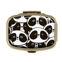 Top A Custom Personalized Square Pill box Decorative Box Vitamin Container Pocket Or Wallet (Panda baby-11)