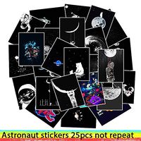 25Pcs/Lot Waterproof Astronaut Starry Sky PVC Stickers for Laptop Motorcycle Skateboard Luggage Decal Toy Sticker
