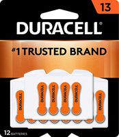 Duracell - Hearing Aid Batteries Size 13 (Orange) - long lasting battery with EasyTab for ease of installation - 8 count