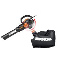 WORX WG512 Trivac 2.0 Electric 12-amp 3-in-1 Vacuum Blower/Mulcher/Vac, Black and Orange