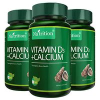 Na'trition 3 Pack Bottles Vitamin D3 164.3 IU (International Units) with Calcium 525mg, 80 Easy Swallow Tablets per Bottle, 240 Total Easy Swallow Tablets, 8 Month Supply