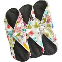 Sanitary Reusable Cloth Menstrual Pads by Heart Felt. XL Cloth - 3 Pack Washable Sanitary Napkins with Charcoal Absorbency Layer - Overnight Long Panty Liners for Comfort and Support