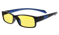 Eyekepper Yellow Tinted Lens 94% Blue Light Blocking Computer Glasses (Black/Blue Arm +1.75)