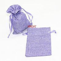 MW 25PCS 4" x 6" Burlap Bag With Satin Drawstring - Gift Bag For Wedding Party and DIY Craft (Violet)