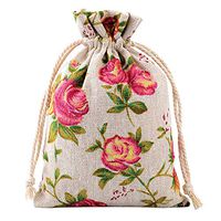 30PCS Natural Rose Jute Drawstring Favor Bag 3.9 x 5.5 inches/10x14cm Burlap Bag Linen Favor Bag for Wedding Party Favor Jute Gift Pouch