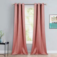 NICETOWN Coral Room Darkening Curtain Drapes - Window Treatment Light Blocking Privacy Curtain Panels for Home Decoration (Set of 2, 42 inches by 90-inch)