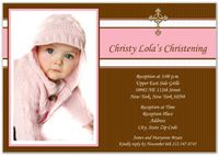 Little Crosses Photo Girl Christening Invitations - Set of 20