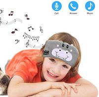 Number-one Kids Headband Headphones, Wireless Sleep Headband Earphones with Microphone, Children's Music Sleep Eye Mask, Ultra-Thin Speakers, Washable Adjustable Headset for Travel and Sleeping