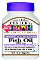 21st Century Fish Oil 1000 Mg Softgels, 60 Count (Pack of 2)