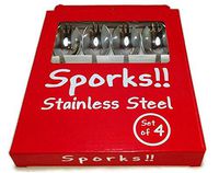 18/10 Stainless Steel Sporks for Everyday Household Use (Set of 4) Great for Adults, Children, Senior Citizens and the Disabled