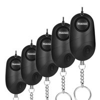 DOMEZAN Personal Alarm for Women, 5 Pack 130dB Emergency Self Defense Security Alarm Keychain for Kids Elderly Protection Batteries Included with LED Light Policeman Recommend