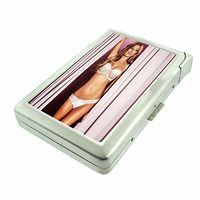 Dutch Pin Up Girls Netherlands D1 Cigarette Case Lighter Smoking King Size Cigarettes Silver Metal Wallet 4" X 2.75" RFID Protection