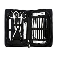 AMarkUp Manicure Pedicure Set Tools Nail Clippers for Men & Women Home Travel Grooming Kit (15Pcs/set,Black)