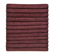 Simplife Wholesale 12 Pack Microfiber Cleaning Cloths Streak Free Microfiber Dish Cloths Kitchen Towels Cloths Washcloths Rags 12Inchx12Inch (Brown)