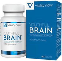 Youthful Brain Memory & Brain Health Supplement - Doctor Formulated Brain Booster with Bacopa Monnieri, Ginkgo Biloba, B12 - Easy to Swallow Tablets - 30-Day Supply (60 Count)