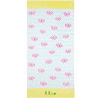 Onebycitess Beach Towel 100% Cotton 35''x70'' Soft Quick Dry Beach Blanket Bath Towel for Kids Adults(Pink Butterfly)