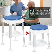 AN&GLOBALS Pregnant Elderly Disabled Care Shower Stool with Rotating Cushion Aluminum