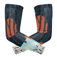 LEVEIS Fox Forest Arm Sleeves UV Protection for Men Women Sunblock Protective Gloves Running Golf Cycling Driving Long Arm Cover 1 Pair