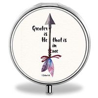 Anchor Pill Case, Round Stainless Drug Organizer Container Medicine Cover for Pocket Daily&Weekly