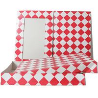 JAM Paper Gift Box - 8 1/2" x 11 1/2" x 1 5/8" - Red & White Diamond - Sold Individually
