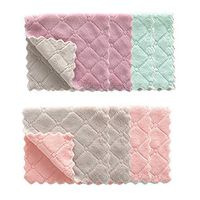 Caudblor 8 Pack Kitchen Towels Cleaning Cloth Double-Sided Washing Dishcloth Rag,Super Absorbent Thickening Microfiber Dishtowels,10 in x 6 in