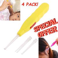 Led Child Safety Ear Pick Q-Tip with 3 Attachments (4-Pack)