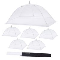 IOOLEEM (Pack of 6) Mesh Food Tents/Food Covers for Outdoors / 1 Storage Bag, 1 XL (49x27x17) and 5 Standard (17x17x9) / 100% Complete Bug Protection/Strenthened Structure