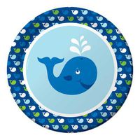 8-Count Round Paper Dinner Plates, Ocean Preppy Boy
