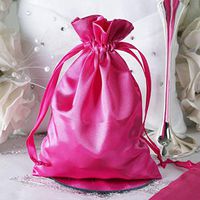 Efavormart 60PCS Fushia Satin Gift Bag Drawstring Pouch Wedding Favors Bridal Shower Candy Jewelry Bags - 5"x7"