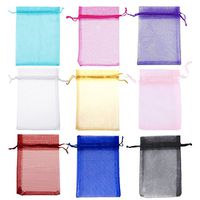 Boshen 100/200PCS Organza Gift Candy Sheer Bags Mesh Jewelry Pouches Drawstring Bulk for Wedding Party Favors Christmas 3"x4" 5"x7" (5" X 7"(100PCS), Mixed)