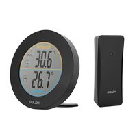 Vosarea Round Digital Thermometer Hygrometer Mini LCD Humidity Temperature Meter Indoor External Sensor