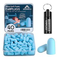 Foam Ear Plugs for Sleeping, 40 Pairs Noise Cancelling Ear Plugs with Aluminum Carry Case, 34db NRR Soft Sleep Earplug for Noise Reduction, Sound Blocking, Traveling, Flying, Working, Studying, Blue