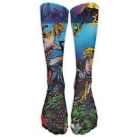 Dinosaur Triceratops Raptors Fantasy Knee High Graduated Compression Socks For Women And Men - Best Medical, Nursing, Travel Flight Socks - Running Fitness