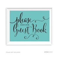 Andaz Press Party & Co. Collection, Please Sign Our Guestbook Sign, 8.5x11-inch, 1-pack, For Diamond Inspired Birthday, Baby Bridal Shower, Baptism