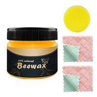 Wood Furniture Polishing Wax Set Of 4PCS, Waterproof Nursing Beewax Polish Tools, Sponge And Rag Included