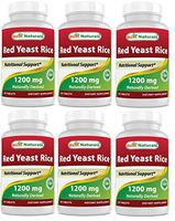 Best Naturals Red Yeast Rice 1200 Mg Tablet for Healthy Cholesterol Level, 60 Count (Pack of 6)