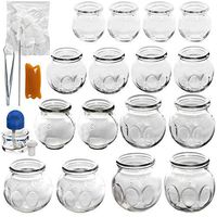 Professional Chinese Acupoint Cupping Therapy Sets, 16 Pcs Glass Cupping Set