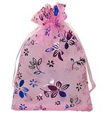 ANSLEY SHOP 100pcs 5x7 Inches Drawstrings Organza Gift Candy Bags Wedding Favors Bags (Pink with Colorful)
