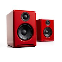 Audioengine A2+ Wireless 60W Powered Desktop Speakers, Bluetooth aptX Codec, Built-in 16Bit DAC and Amplifier (Red)