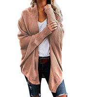 Theoylos Women's Sweater Casual Knitted Loose Long Sleeve Cardigans Ladies Thermal Comfort Coats Outwear Brown