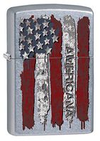 Zippo Custom Lighter: United States Flag, Americana - Street Chrome 78480