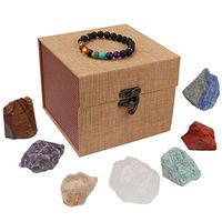 Crystals and Healing Stones，Includes 7 Natural Chakras Crystals and a Chakra Bracelet for Meditation and Restoration Mothers day Gifts