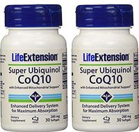 Life Extension Super Ubiquinol CoQ10 with Enhanced Mitochondrial Support, 200 mg, 30 softgels (2 Pack)