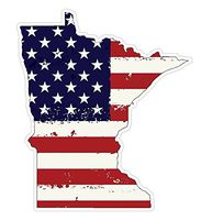 CustomDecal US Minnesota State (J24) USA Flag Distressed Vinyl Decal Sticker Car/Truck Laptop/Netbook Window